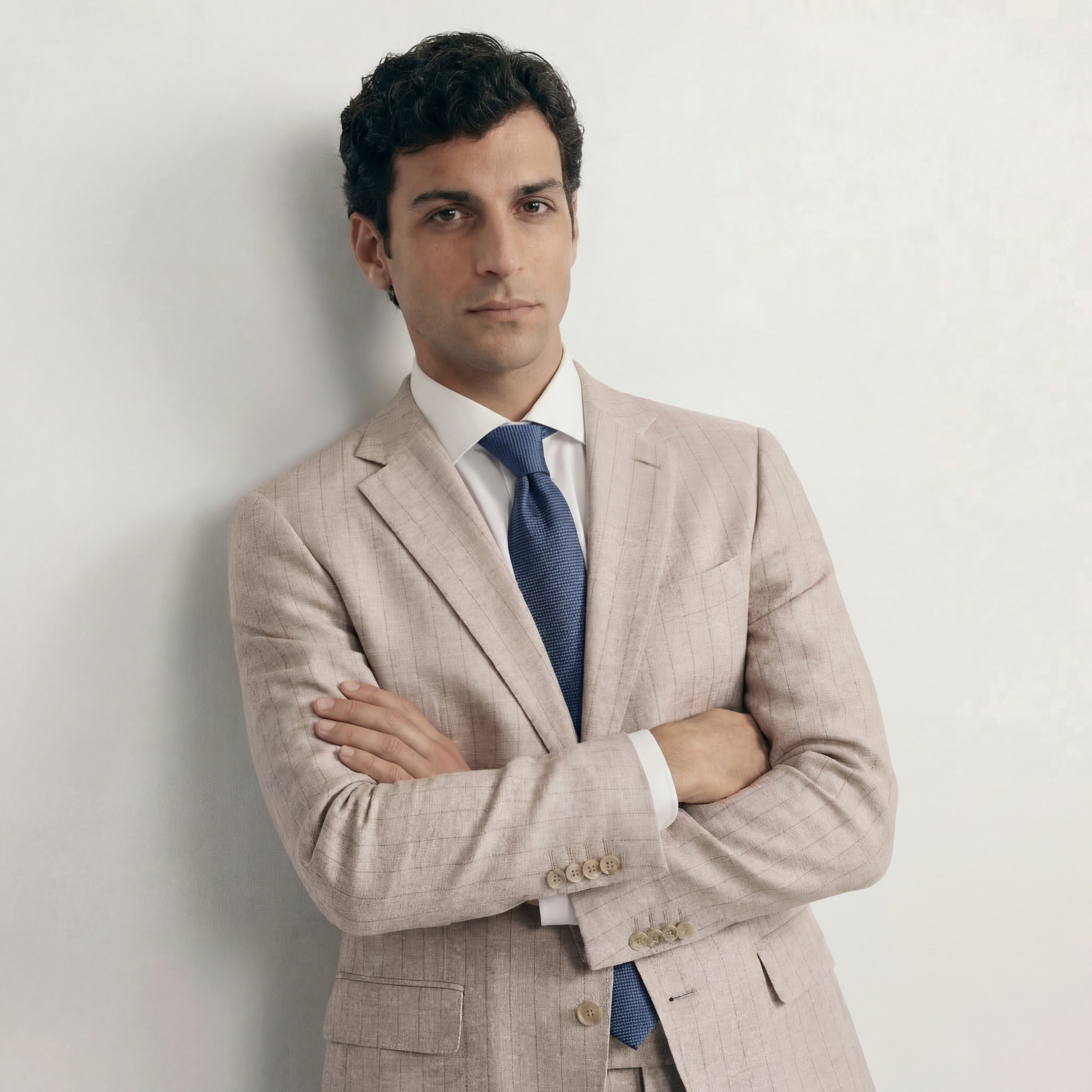 NAVY SARTORIAL SILK TIE - Ribbed texture