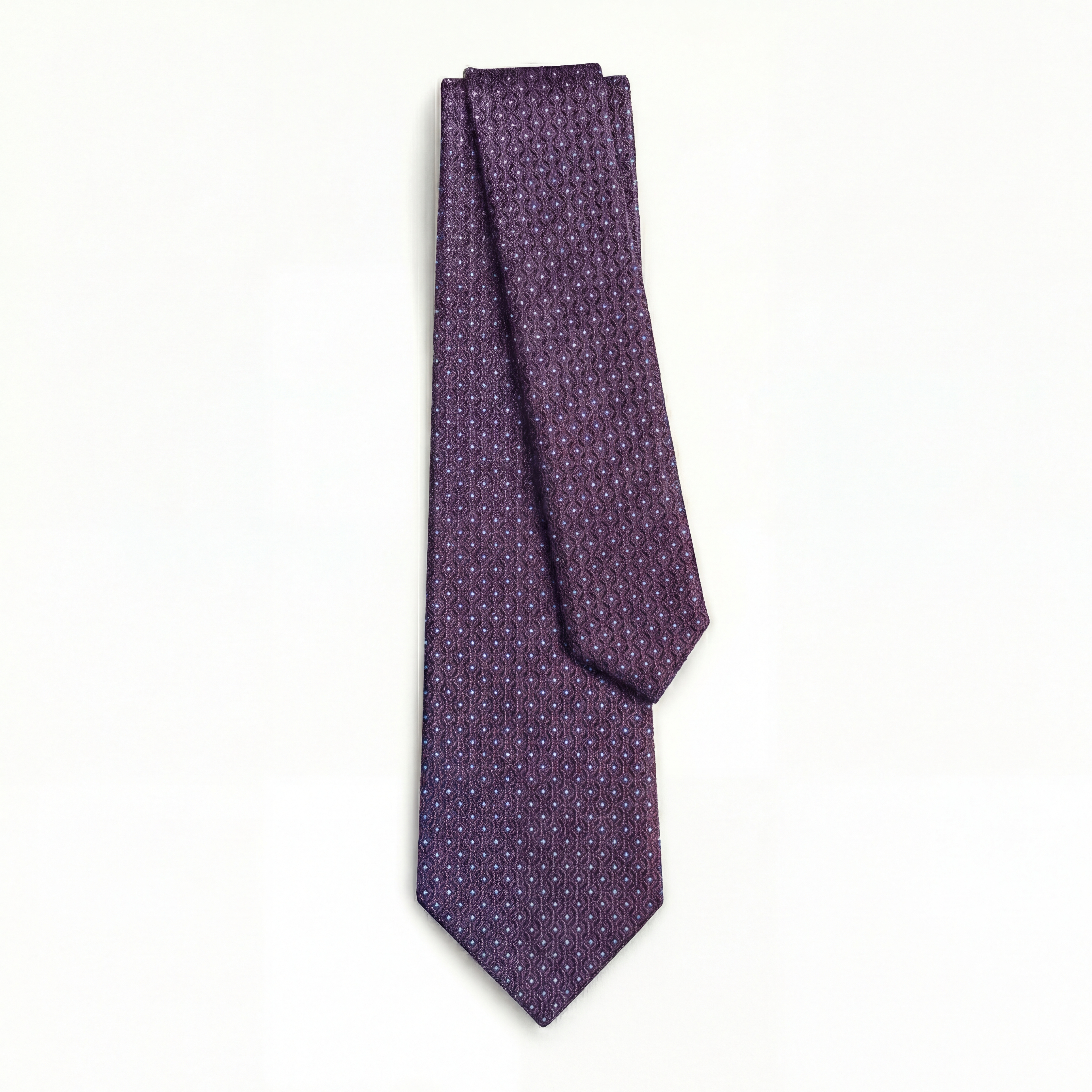 BURGUNDY JACQUARD SILK TIE - Micro dot pattern