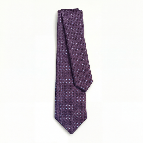 BURGUNDY JACQUARD SILK TIE - Micro dot pattern