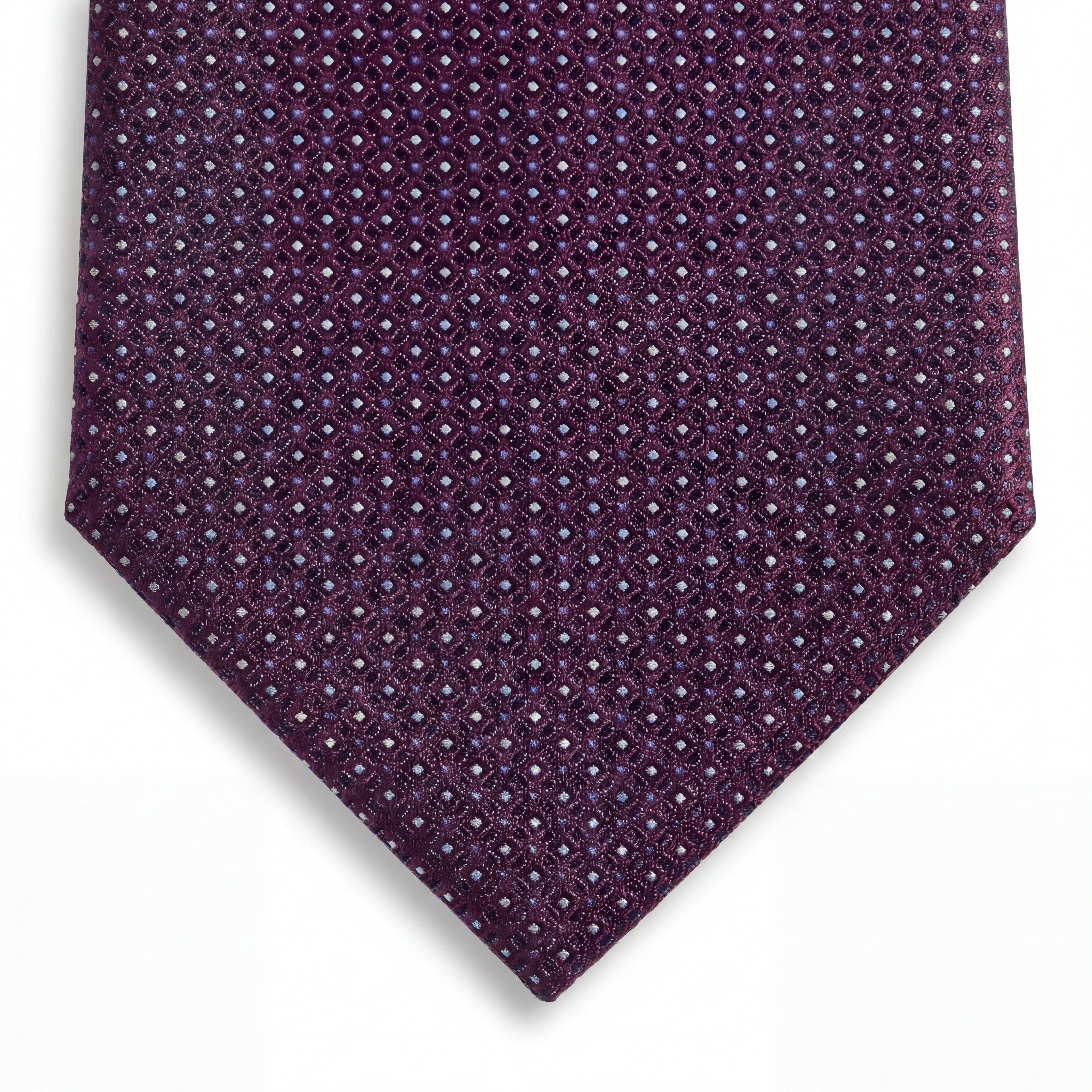 BURGUNDY JACQUARD SILK TIE - Micro dot pattern