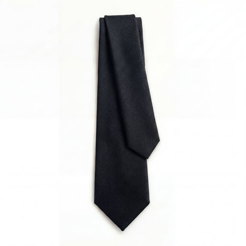 BLACK 3 FOLD SARTORIAL JACQUARD SILK TIE