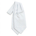 WHITE & BLUE SILK SATIN ASCOT TIE - Medallion
