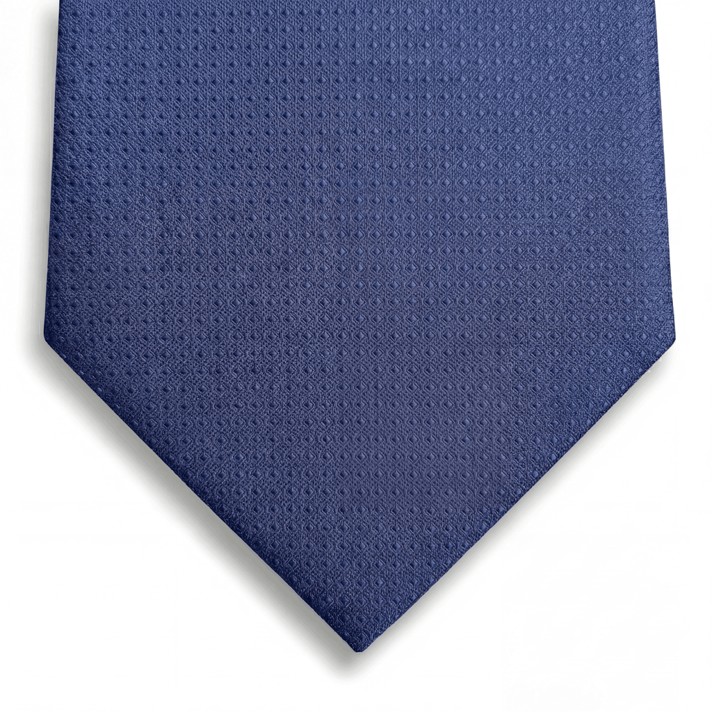 BLUE JACQUARD SILK TIE - Subtle textured weave - Lorenzi Como luxury silk tie