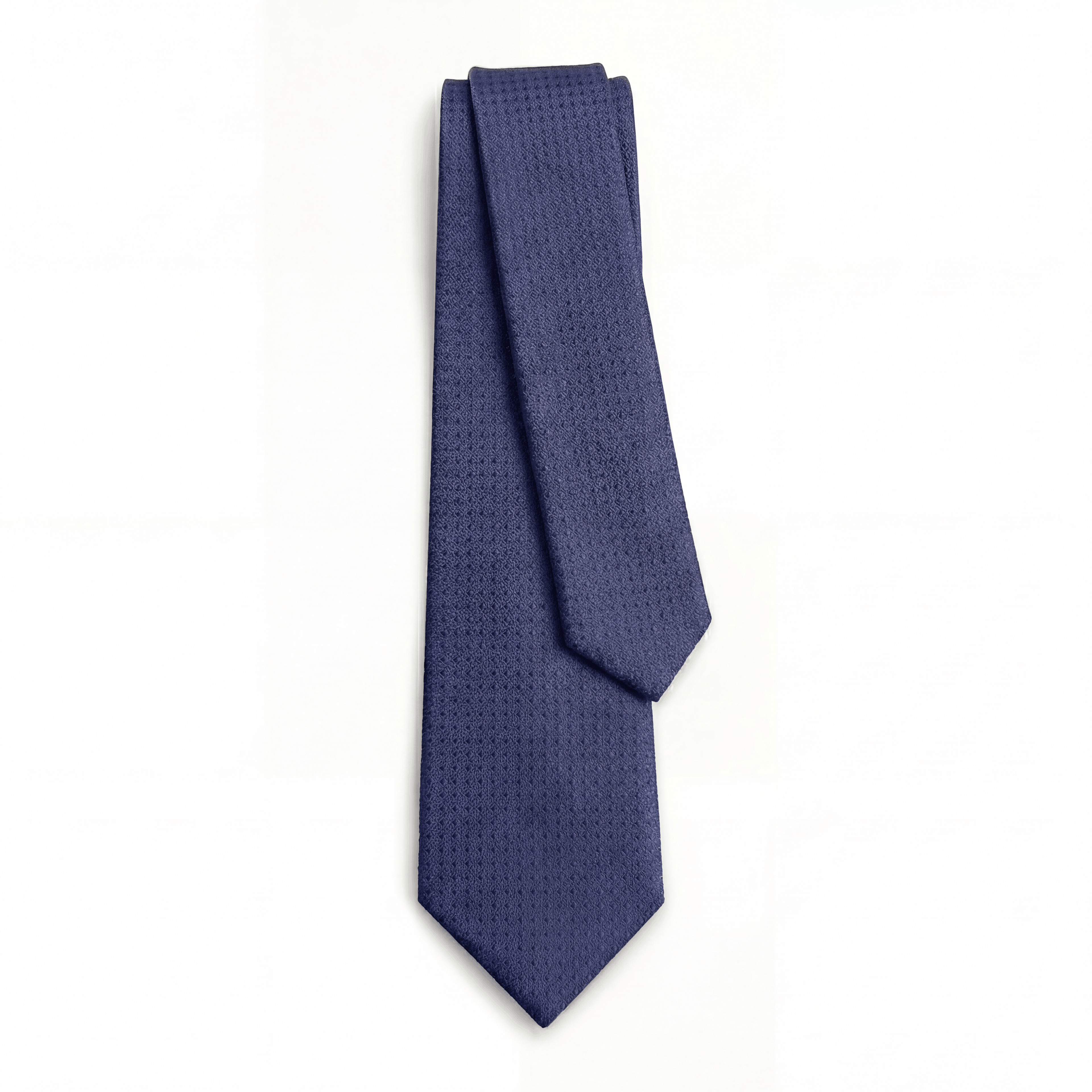BLUE JACQUARD SILK TIE - Subtle textured weave - Lorenzi Como luxury silk tie