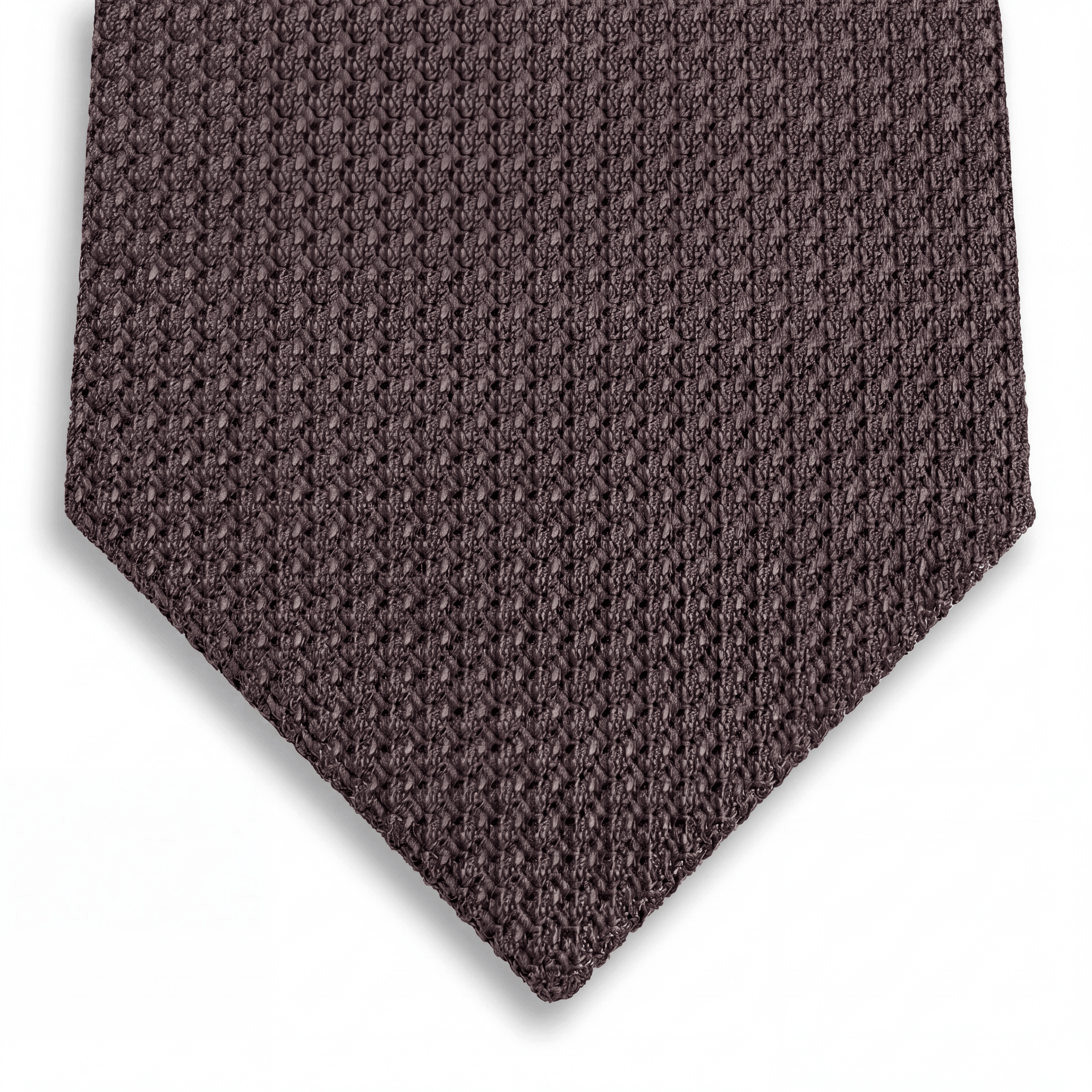 Dark Brown Handmade 3-Fold Grenadine Silk Tie - Lorenzi Como luxury silk tie