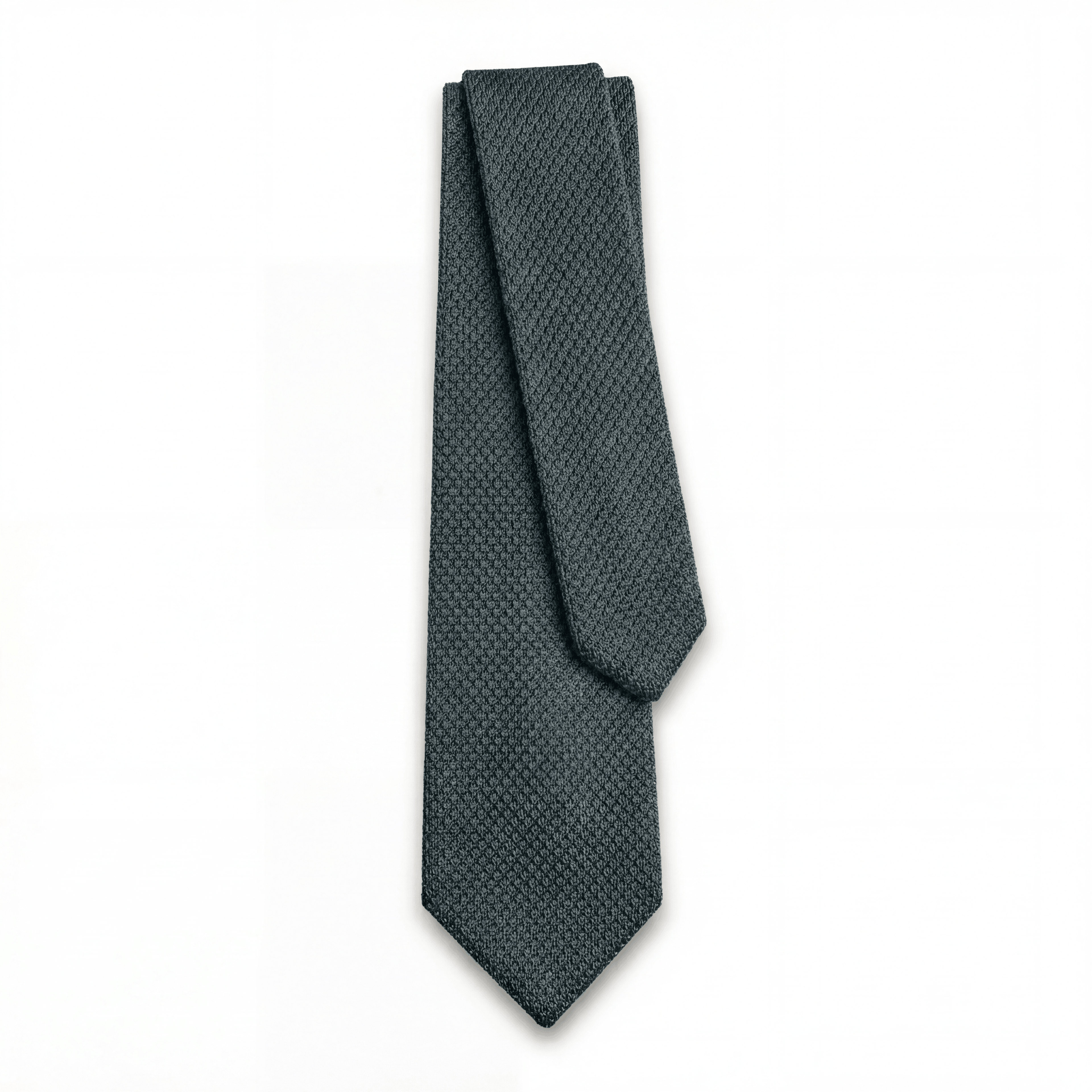 Deep Green Handmade 3-Fold Grenadine Silk Tie - Lorenzi Como luxury silk tie