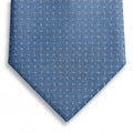 cravatta azzurro sartoriale in seta jacquard con microdisegno, fatta a mano a Como da Lorenzi Como