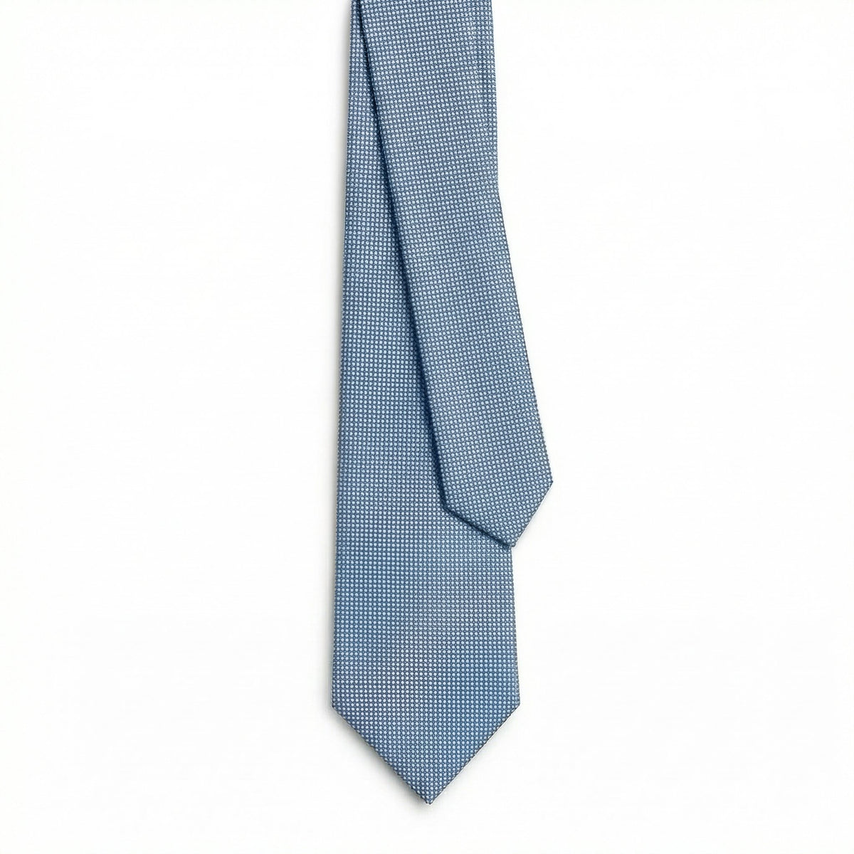 Light Blue 5-Fold Sartorial Silk Tie, worn with a suit and shirt