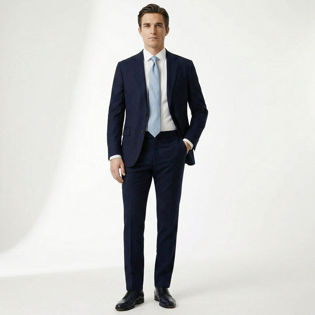 Light Blue 5-Fold Sartorial Silk Tie, product view 5
