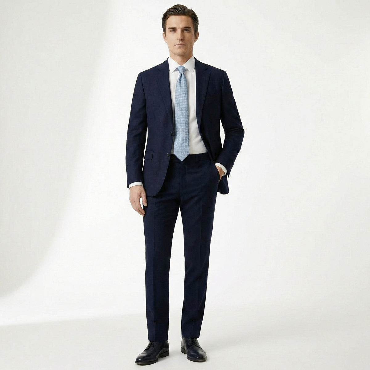 Light Blue 5-Fold Sartorial Silk Tie, product view 5