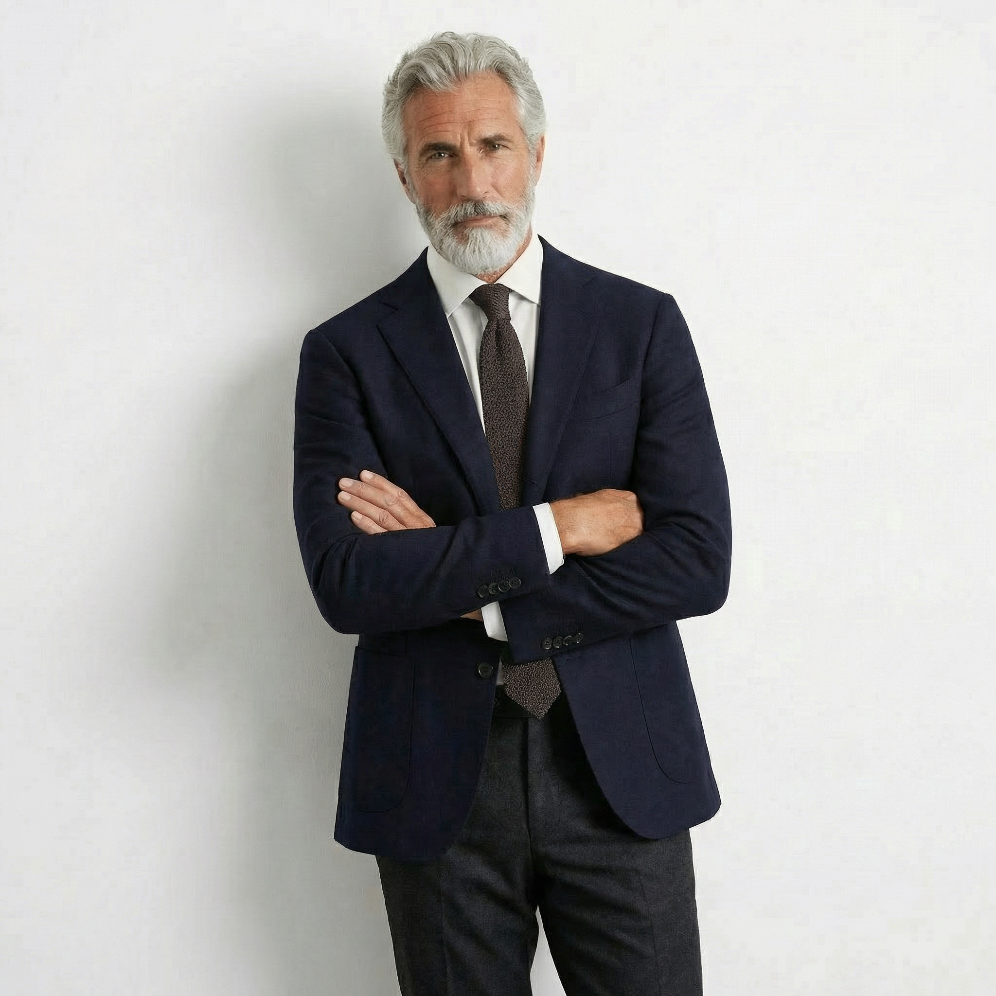 DARK BROWN HANDMADE 3-FOLD GRENADINE SILK TIE