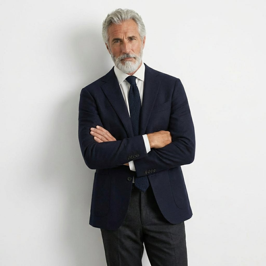 Night Handmade 3-Fold Grenadine Silk Tie, product view 5
