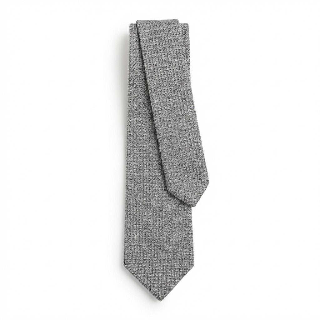 PEARL HANDMADE 3-FOLD GRENADINE SILK TIE - Lorenzi Como luxury silk tie
