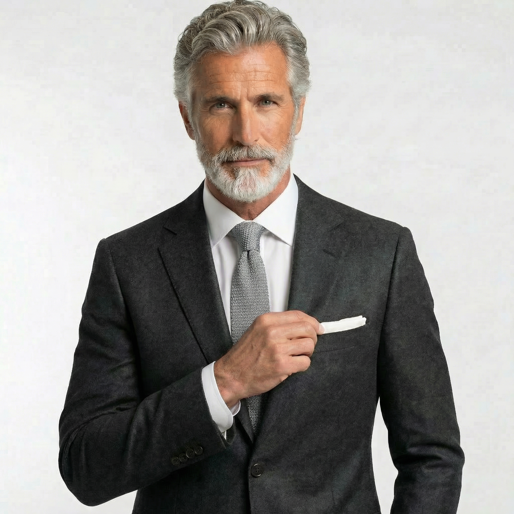 PEARL HANDMADE 3-FOLD GRENADINE SILK TIE