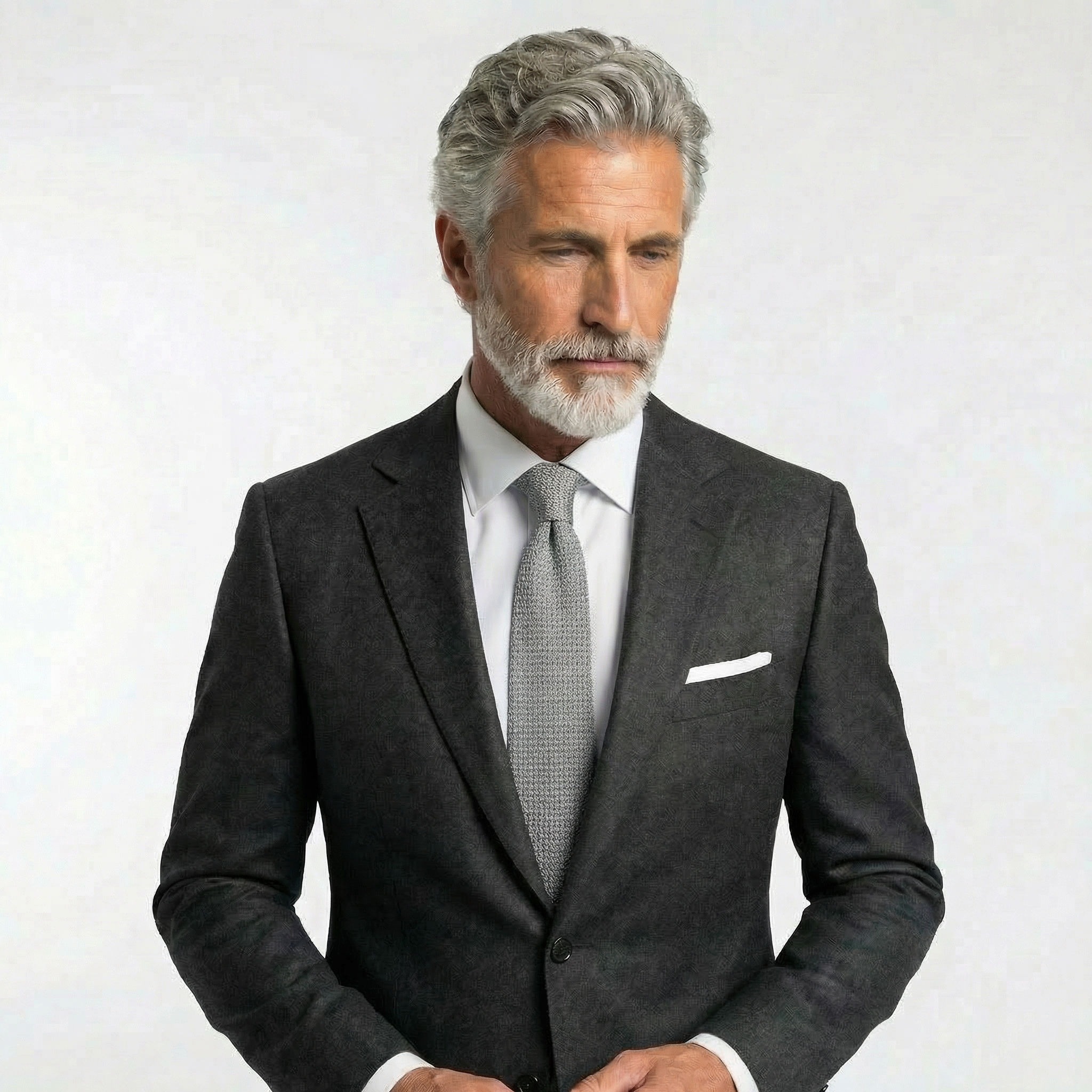 PEARL HANDMADE 3-FOLD GRENADINE SILK TIE