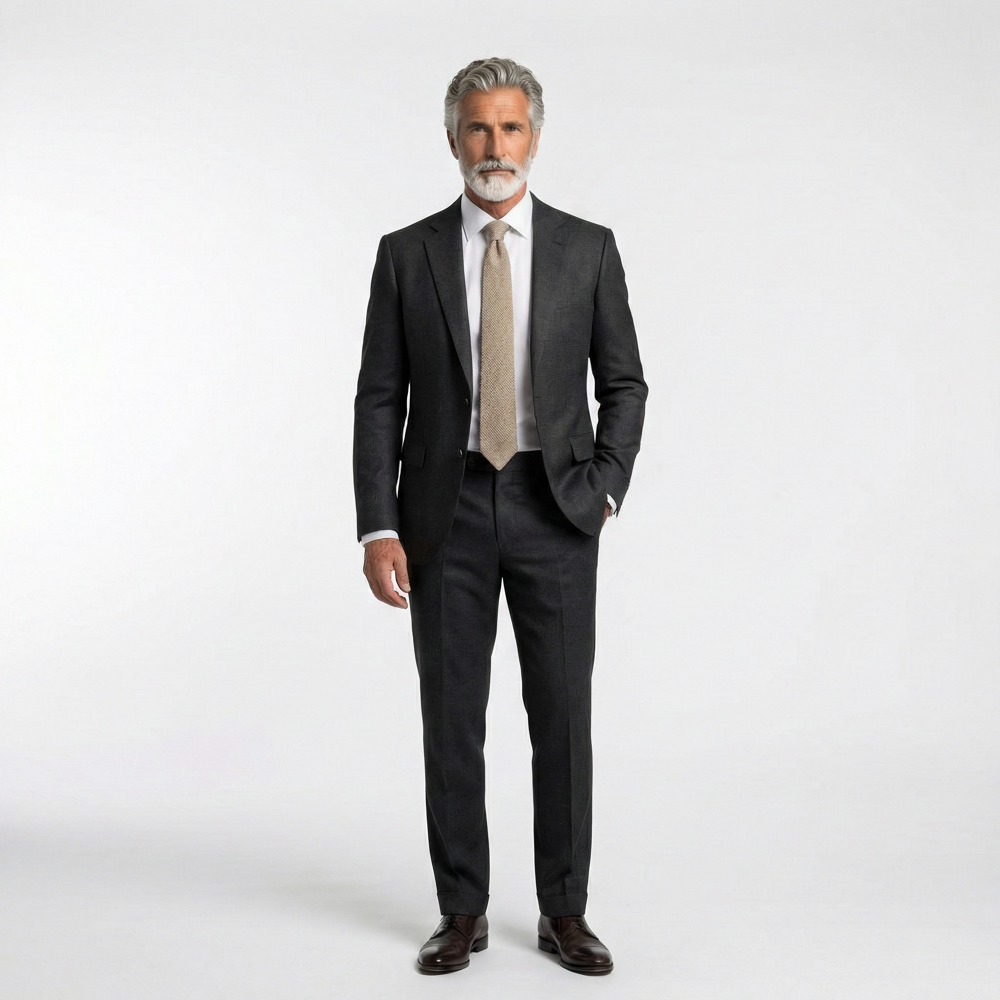 STONE HANDMADE 3-FOLD GRENADINE SILK TIE