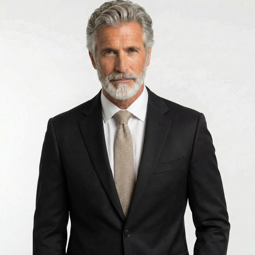 STONE HANDMADE 3-FOLD GRENADINE SILK TIE