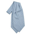 ascot azzurro in raso di seta con pois, fatto a mano a Como da Lorenzi Como